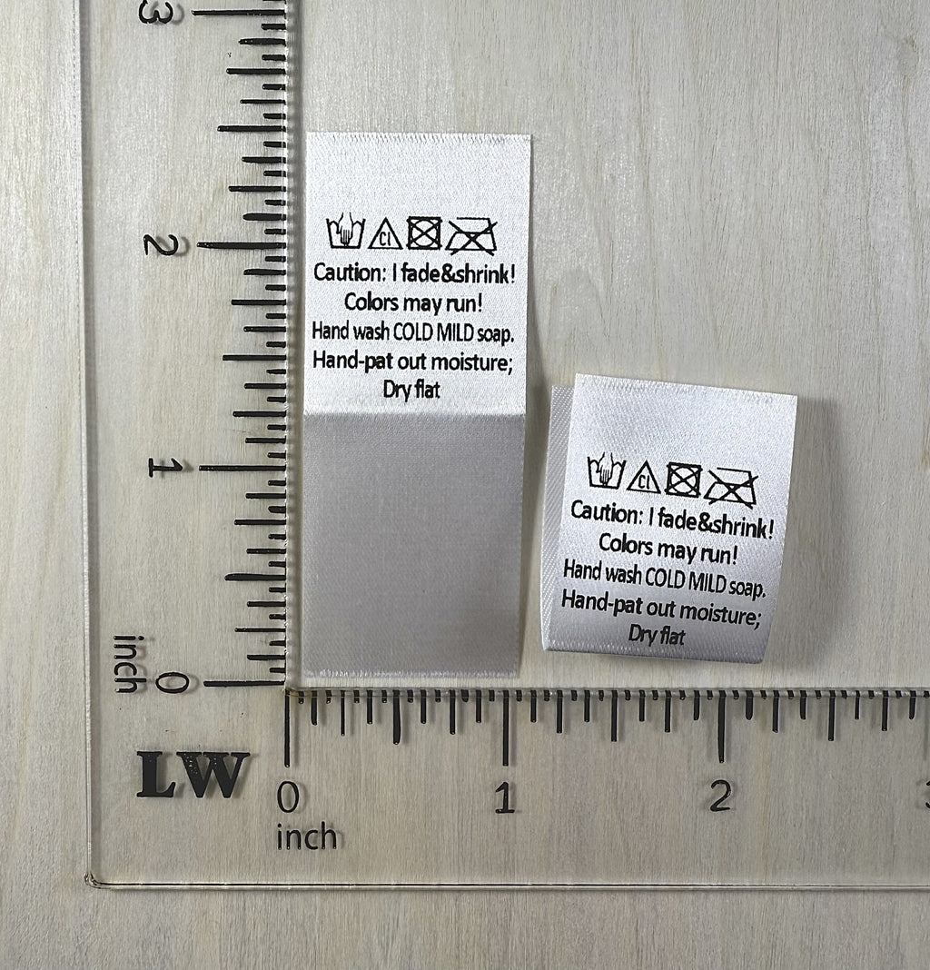 Satin Wash Care Labels