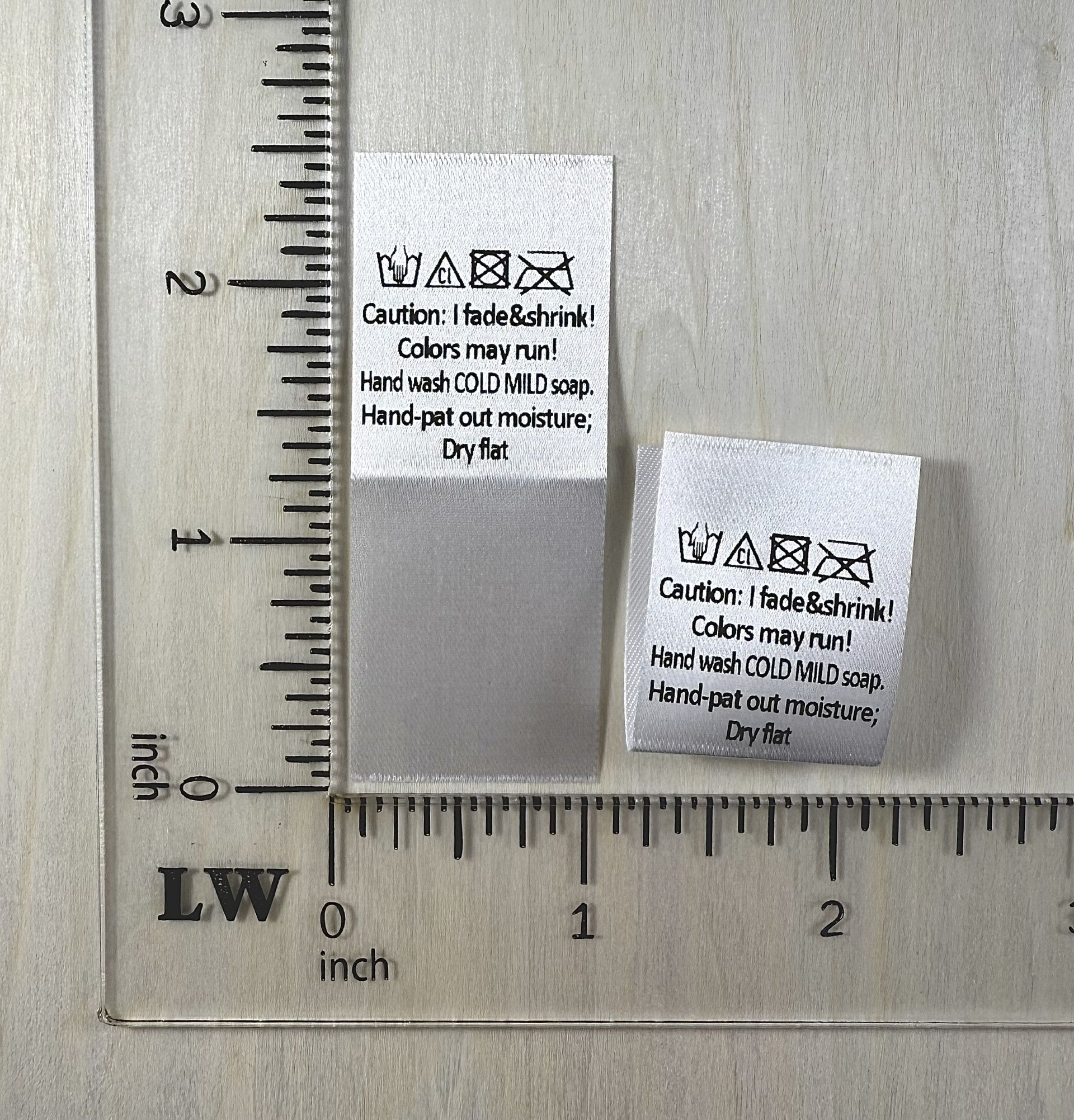 Satin Wash Care Labels