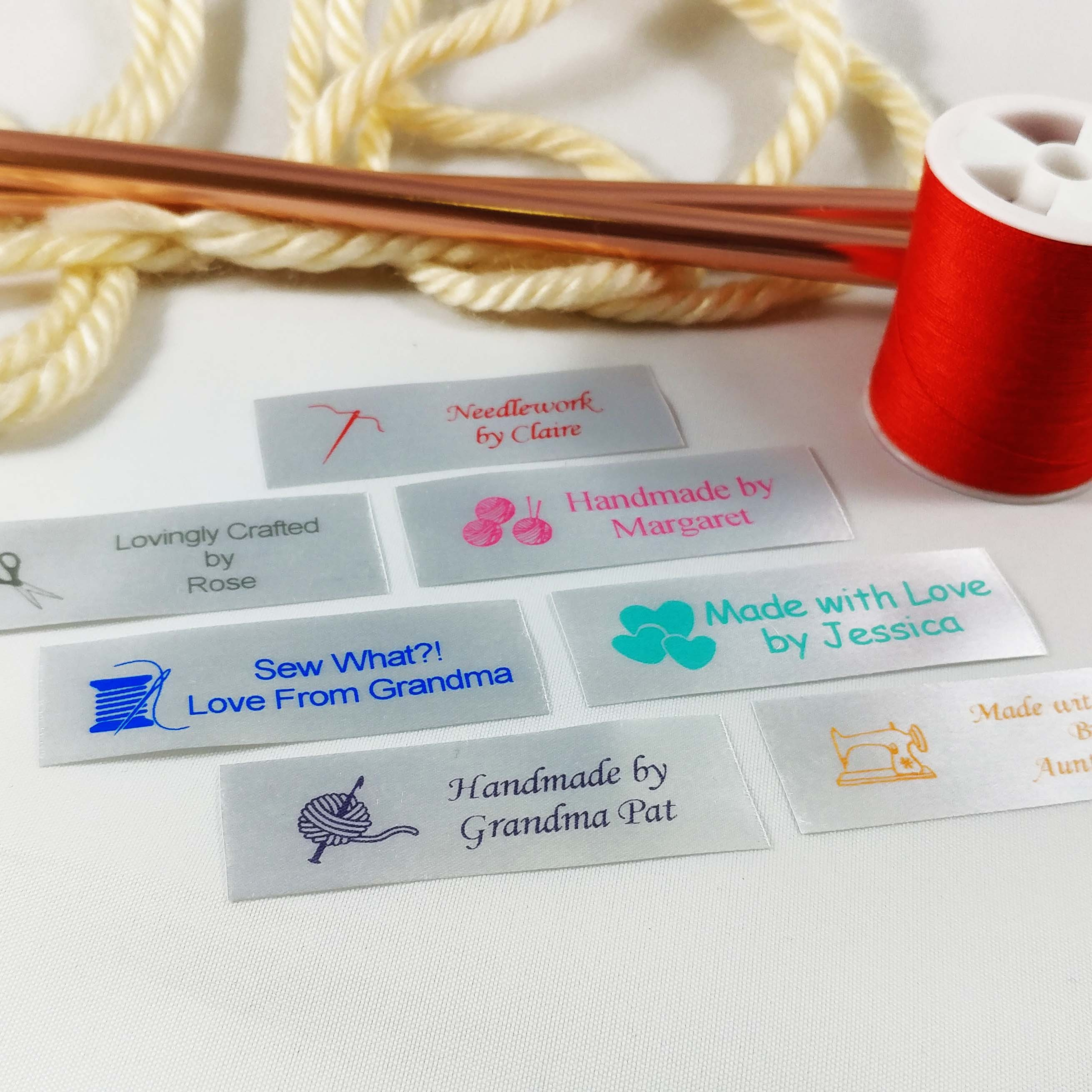 Custom Satin Labels - Smooth Satin Clothing Labels - Sewing Tags ...