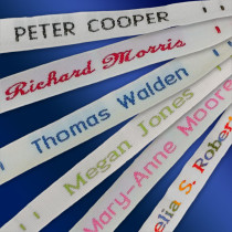 25 Printed Iron-On Name Labels Personalised School Tapes Tags for Clothes 